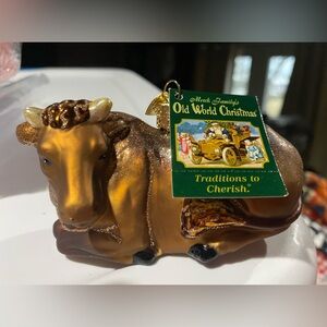 Old World Christmas Bronze Cow Ornament